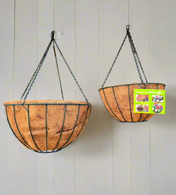 Hanging Wire Basket with a 100% Biodegradable Coir Liner