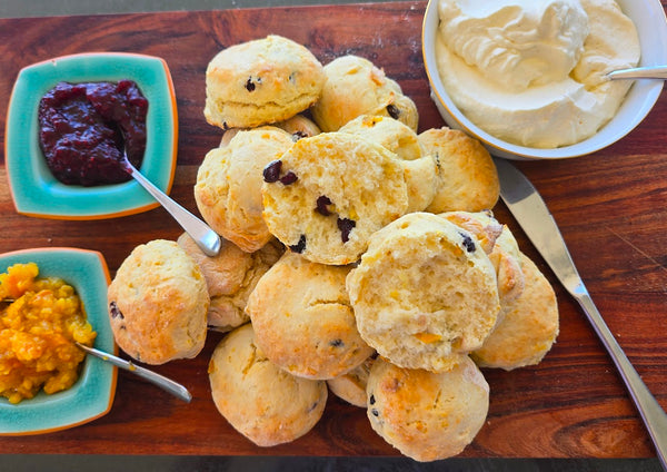 Orange Marmalade, Cranberry Soda Scones. A Version of Lemonade Scones.