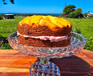 Orange, Lime, or Lemon Coconut Sour-Cream Cake with Fresh Fruit