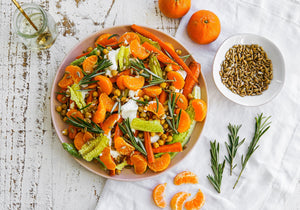 Mandarin, Carrot & Chickpea Salad with Mandarin Dressing