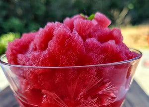 Moro blood oranges make the most vividly coloured juice and sorbets. It tastes divine.