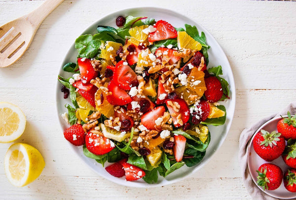 Fresh Strawberry and Orange Salad with Lemon Mustard Dressing