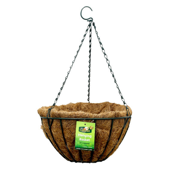 Hanging Wire Basket with a 100% Biodegradable Coir Liner